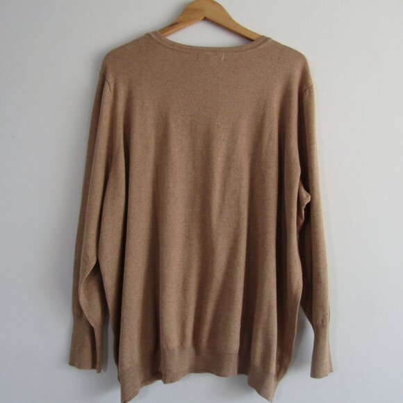 Ellos Women's Long Line Knit Sweater 1X Tan Capsule Wardrobe Business Casual NWT - Picture 6 of 10